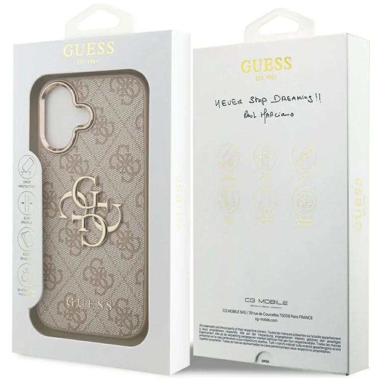 Etui Guess iPhone 17 Big 4G Classic Złoto-Różowe - Futerał MagSafe z Paskiem
