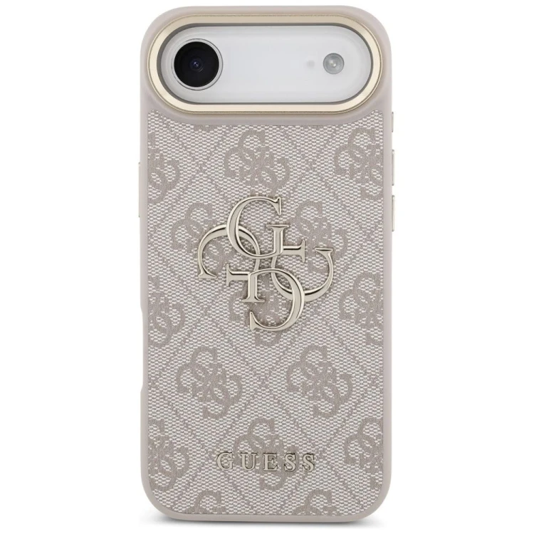 Etui Guess iPhone 17 Air Big 4G Classic Złoto-Różowe - Futerał MagSafe z Paskiem