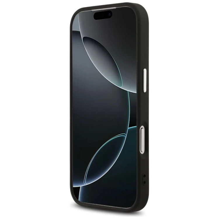 Etui Guess iPhone 17 Pro 4G Big Classic Czarne - Pokrowiec ze Srebrną Ramką