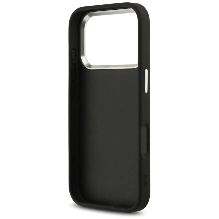Etui Guess iPhone 17 Pro 4G Big Classic Czarne - Pokrowiec ze Srebrną Ramką