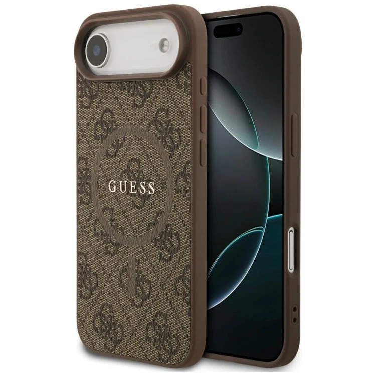 Etui Guess iPhone 17 Air PU 4G Ring Classic Brązowe - Pokrowiec MagSafe