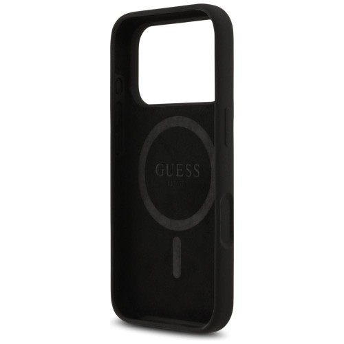 Etui Guess iPhone 17 Pro Silicone Triangle Logo Czarne - Silikonowy Pokrowiec MagSafe