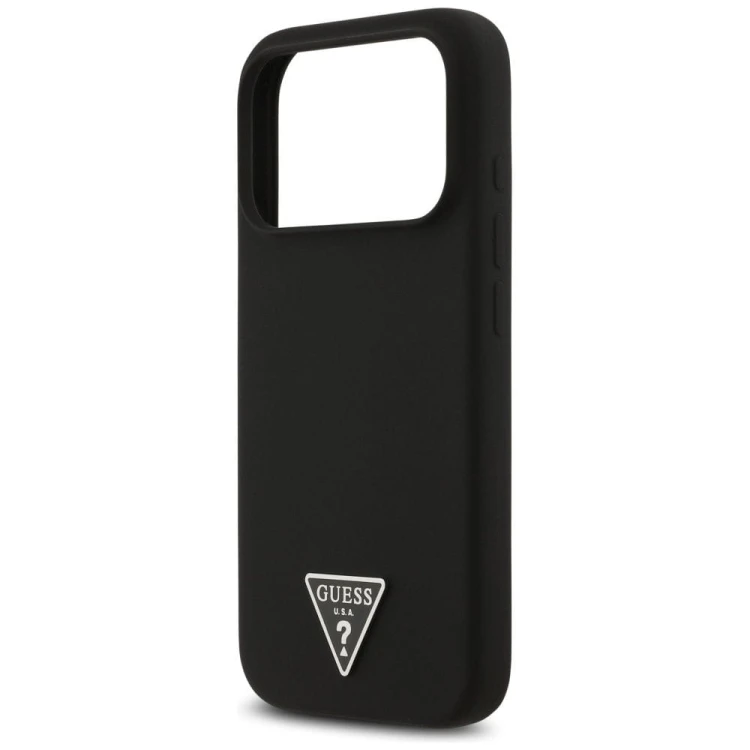 Etui Guess iPhone 17 Pro Silicone Triangle Logo Czarne - Silikonowy Pokrowiec MagSafe