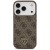 Etui Guess iPhone 17 Pro 4G Triangle Logo Brązowe - Pokrowiec MagSafe Srebrne Detale