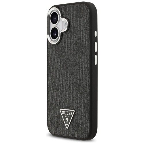 Etui Guess iPhone 17 4G Triangle Logo Czarne - Pokrowiec MagSafe Srebrne Detale
