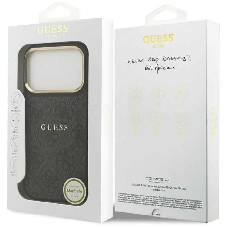 Etui Guess iPhone 17 Pro PU 4G Classic Czarne - Oryginalny Pokrowiec MagSafe