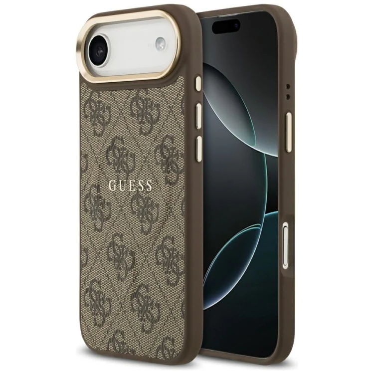 Etui Guess iPhone 17 Air PU 4G Classic Brązowe - Oryginalny Pokrowiec MagSafe