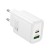 Szybka ładowarka sieciowa Hoco N63 30W (USB-C Power Delivery + USB-A Quick Charge) – biała