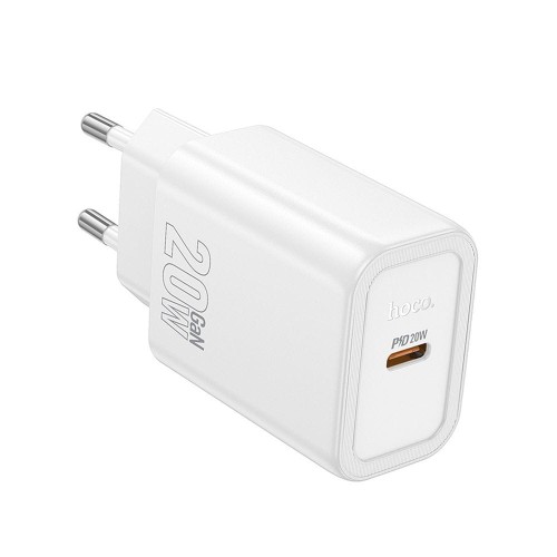 Szybka ładowarka sieciowa Hoco N60 USB-C Power Delivery 20W – biała