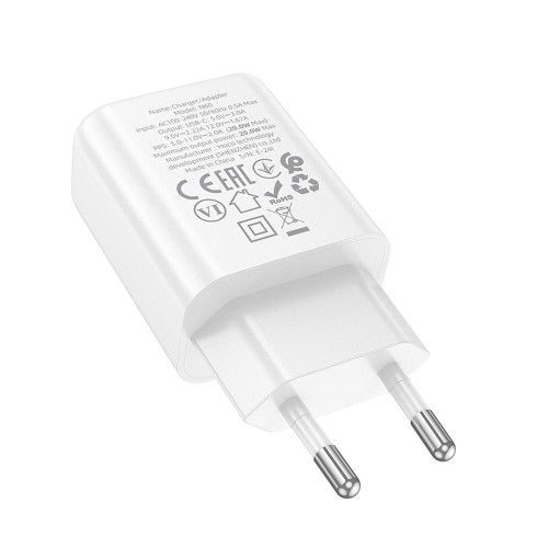 Szybka ładowarka sieciowa Hoco N60 USB-C Power Delivery 20W – biała
