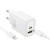 Szybka ładowarka sieciowa Hoco N61 20W (USB-C Power Delivery + USB-A Quick Charge) + kabel Lightning 1m – biała