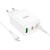 Szybka ładowarka sieciowa Hoco N33 35W (2xUSB-C + USB-A) + kabel USB-C do Lightning 1m – biała