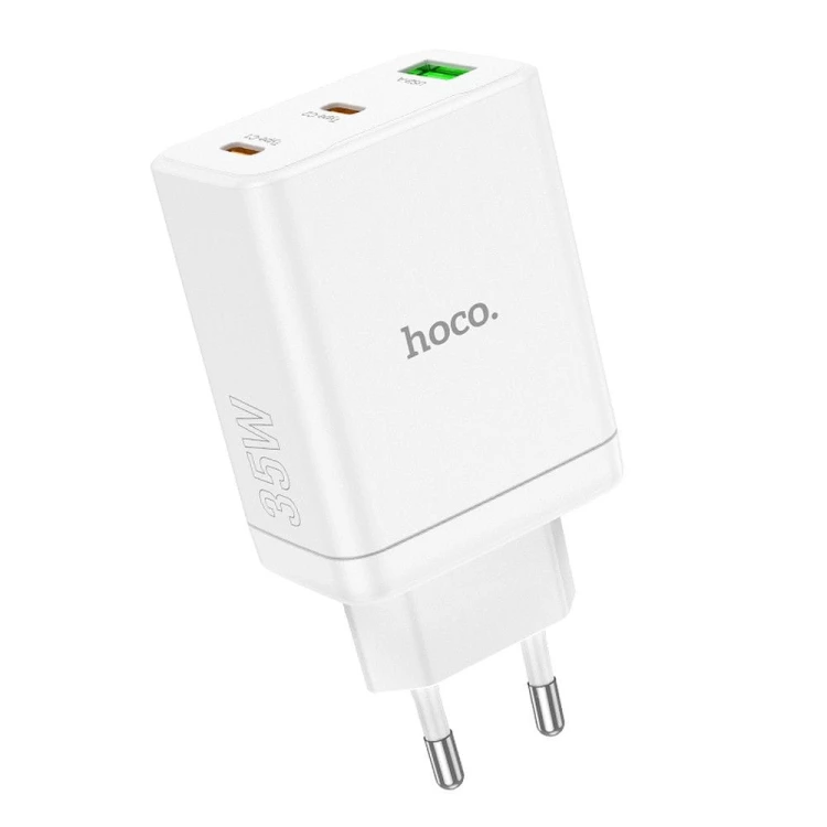 Szybka ładowarka sieciowa Hoco N33 35W (2xUSB-C + USB-A) – biała