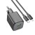 Szybka ładowarka sieciowa GaN Hoco N41 20W (USB-C Power Delivery + USB-A Quick Charge) + kabel Lightning 1m – czarna