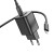 Szybka ładowarka sieciowa GaN Hoco N41 20W (USB-C Power Delivery + USB-A Quick Charge) + kabel Lightning 1m – czarna