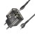 Szybka ładowarka sieciowa Hoco N34 20W (USB-C Power Delivery + USB-A Quick Charge) + kabel USB-C do USB-C 1m – transparentna