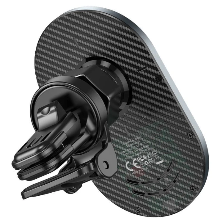 Magnetyczny uchwyt samochodowy z ładowaniem indukcyjnym 15W Hoco CA91 (MagSafe) – szary