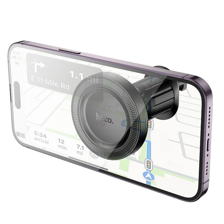 Magnetyczny uchwyt samochodowy Hoco H56 zgodny z MagSafe do kratki nawiewu – czarny