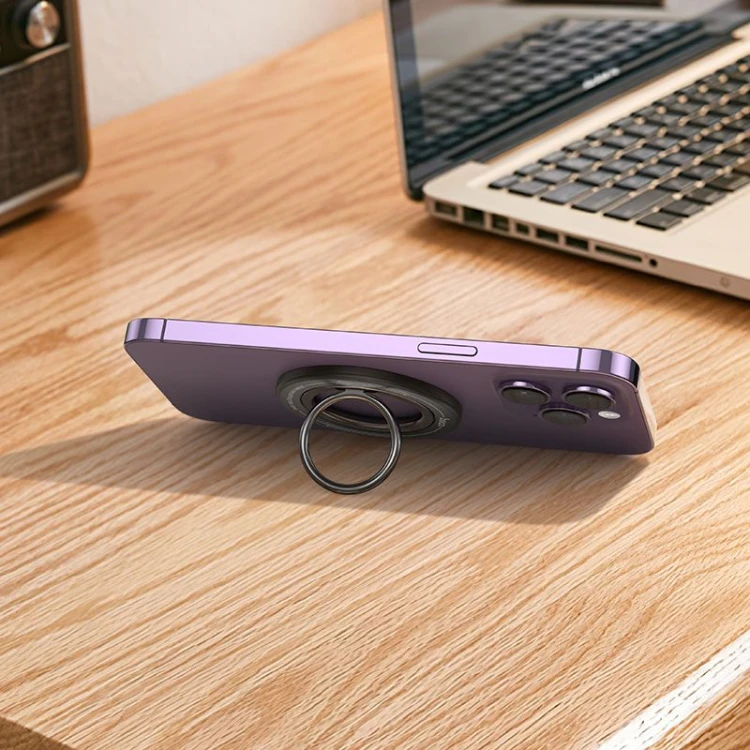 Magnetyczny uchwyt na palec Hoco GH3 Ring – pierścień z rotacją 360°, magnes N52 – czarny