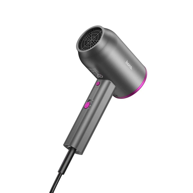 Wydajna suszarka do włosów Hoco HP13 – 1600W, dysza obrotowa 360°, silnik DC – czerwony róż