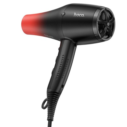 Kompaktowa suszarka do włosów Hoco HP15 – 1600W, składana rączka, zimny nawiew – czerwony gradient