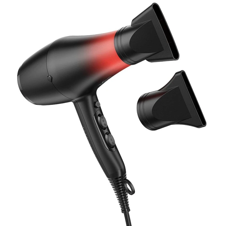 Kompaktowa suszarka do włosów Hoco HP15 – 1600W, składana rączka, zimny nawiew – czerwony gradient