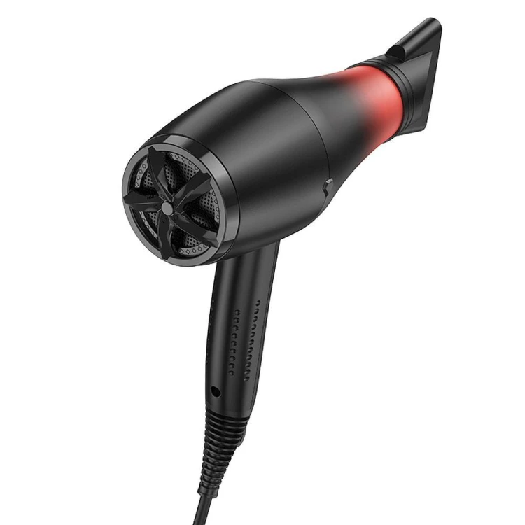 Kompaktowa suszarka do włosów Hoco HP15 – 1600W, składana rączka, zimny nawiew – czerwony gradient