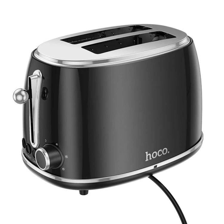 Stylowy toster w stylu Retro Hoco HE50 – 850W, 6 poziomów opiekania – czarny