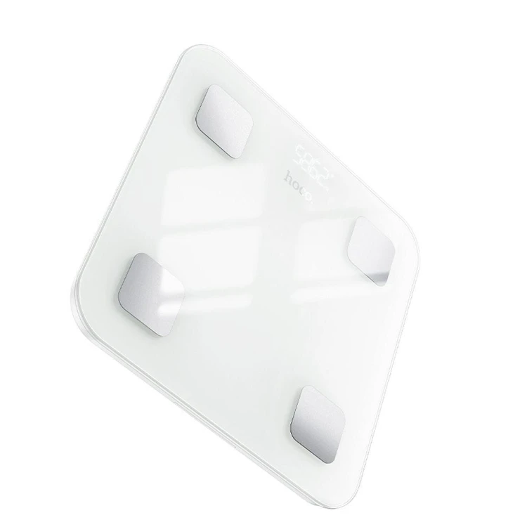 Inteligentna waga łazienkowa Hoco HI21 Bluetooth – analiza składu ciała, aplikacja mobilna – biała