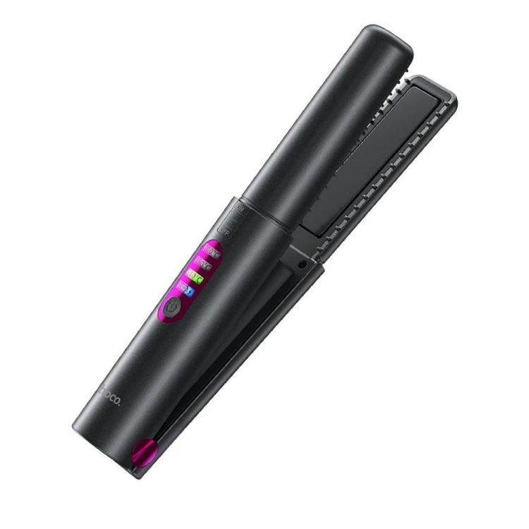 Bezprzewodowa prostownica do włosów Hoco DAR33 – akumulator 5000 mAh, powłoka ceramiczna – szara
