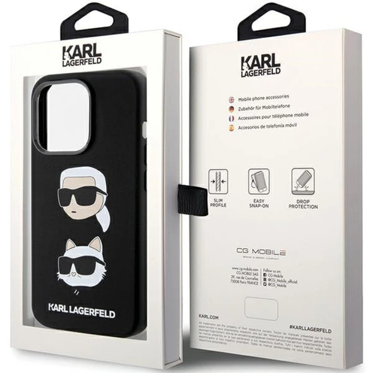 Oryginalne etui Karl Lagerfeld do iPhone 15 Pro Max Silicone KC – czarne
