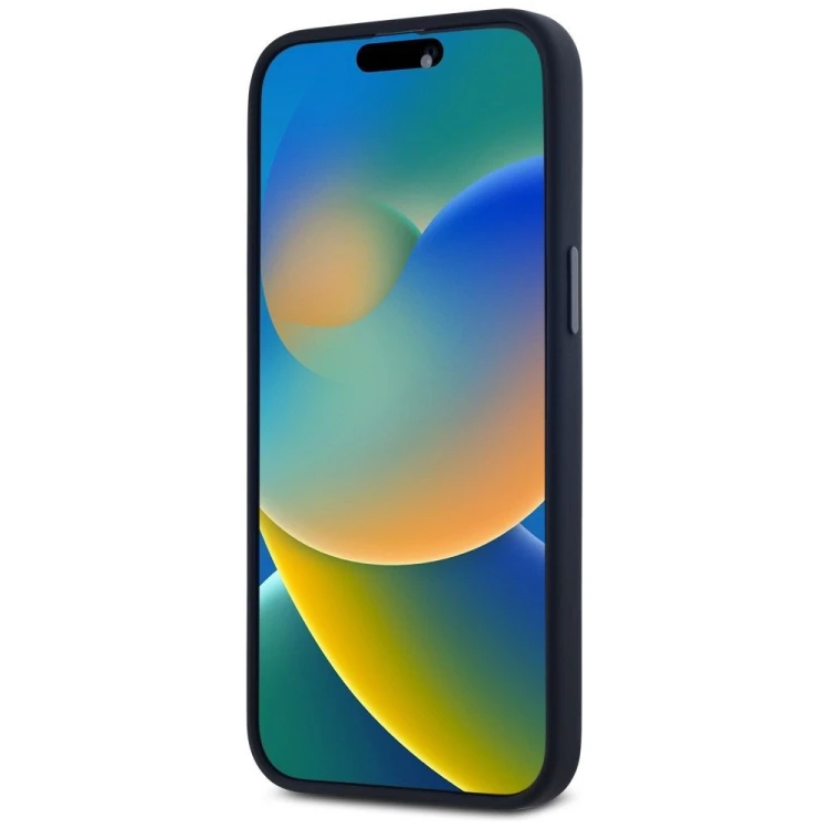 Ekskluzywne etui Karl Lagerfeld do iPhone 15 Pro MagSafe Silicone Shadow Metal Initial – czarne