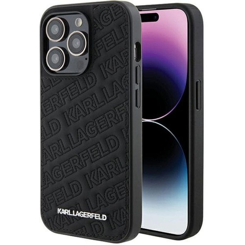 Ekskluzywne etui Karl Lagerfeld do iPhone 15 Pro Quilted Pattern – czarne