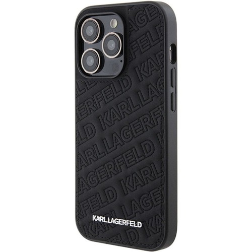 Ekskluzywne etui Karl Lagerfeld do iPhone 15 Pro Quilted Pattern – czarne