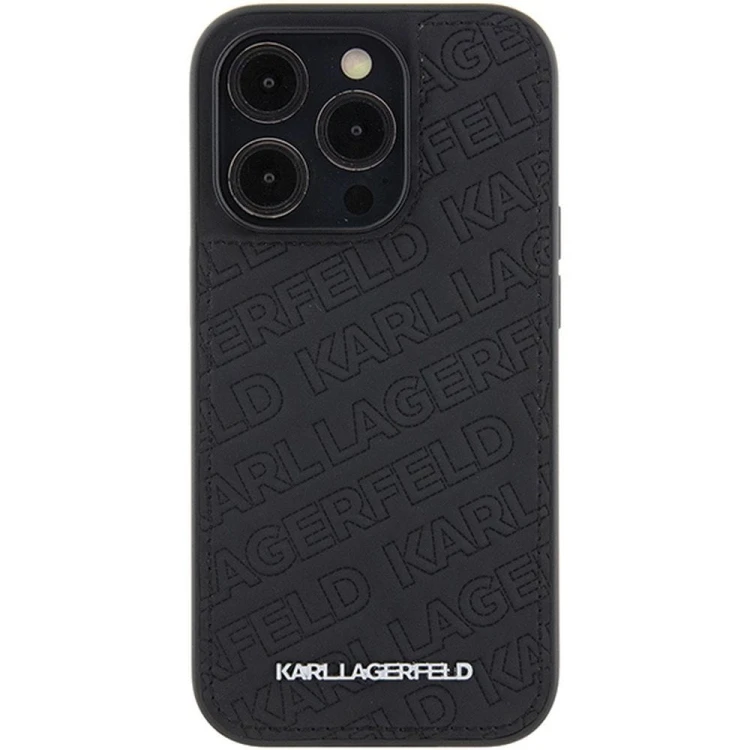 Ekskluzywne etui Karl Lagerfeld do iPhone 15 Pro Quilted Pattern – czarne