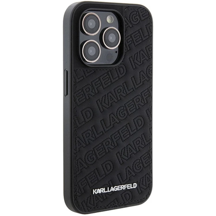 Ekskluzywne etui Karl Lagerfeld do iPhone 15 Pro Quilted Pattern – czarne