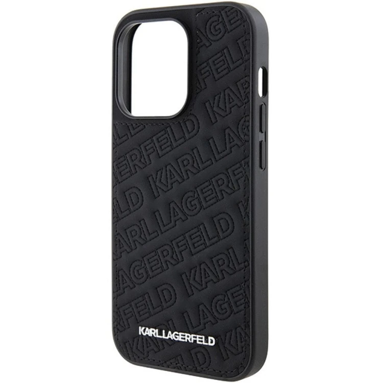 Ekskluzywne etui Karl Lagerfeld do iPhone 15 Pro Quilted Pattern – czarne