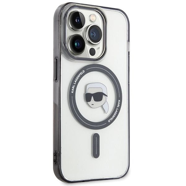 Transparentne etui Karl Lagerfeld do iPhone 15 Pro MagSafe Karl Head – przezroczyste