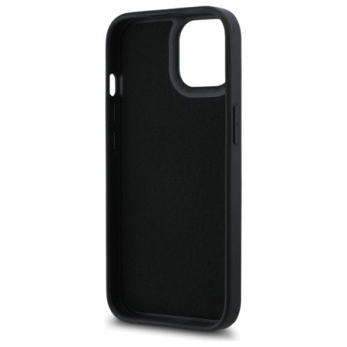 Oryginalne etui Karl Lagerfeld do iPhone 15 3D Rubber Signature – czarne