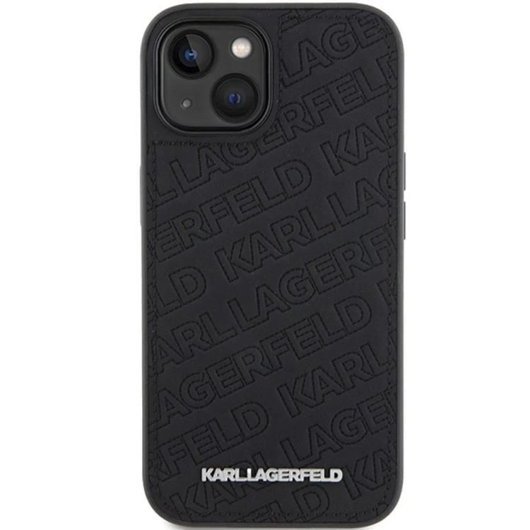 Ekskluzywne etui Karl Lagerfeld do iPhone 15 Quilted Pattern – czarne
