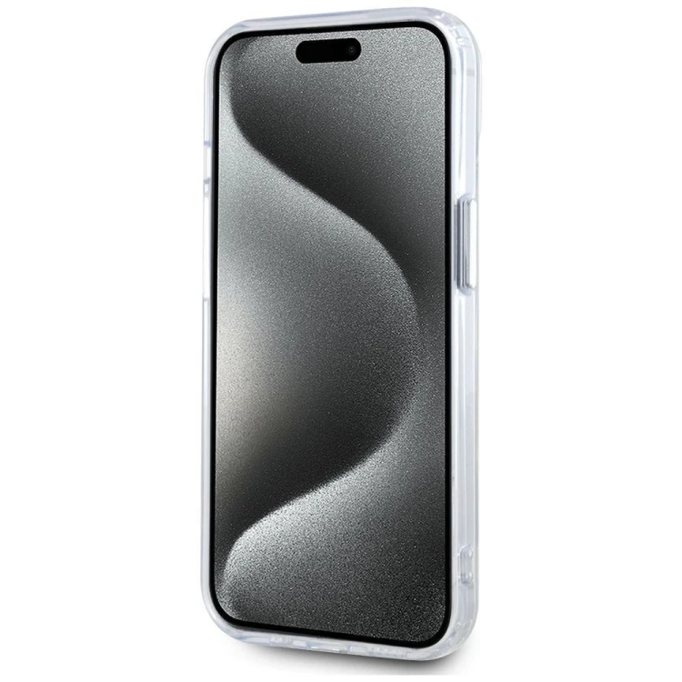 Ekskluzywne etui Karl Lagerfeld do iPhone 15 MagSafe IML Metal Karl Head – białe