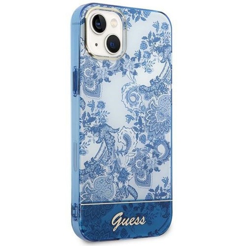 Guess etui iPhone 14 Plus niebieskie IML Electro Cam – oryginalne futerał GUHCP14MHGPLHB