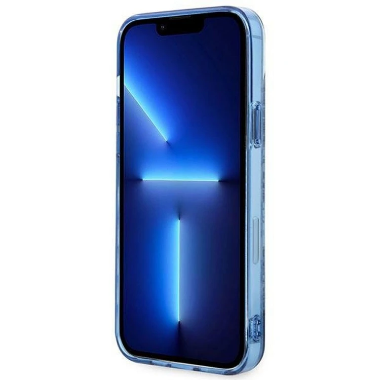 Guess etui iPhone 14 Plus niebieskie IML Electro Cam – oryginalne futerał GUHCP14MHGPLHB