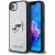 Luksusowe etui Karl Lagerfeld do iPhone 16e (SE 4 2025) Fixed Glitter Karl&Choupette Metal Pin – srebrne