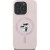 Ekskluzywne etui Karl Lagerfeld do iPhone 16 Plus MagSafe Silicone Karl&Choupette Ring – różowe