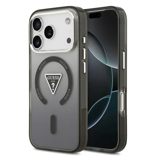 Etui Guess iPhone 17 Pro Max IML Gradient Triangle Logo Czarne - MagSafe
