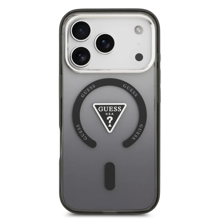 Etui Guess iPhone 17 Pro Max IML Gradient Triangle Logo Czarne - MagSafe