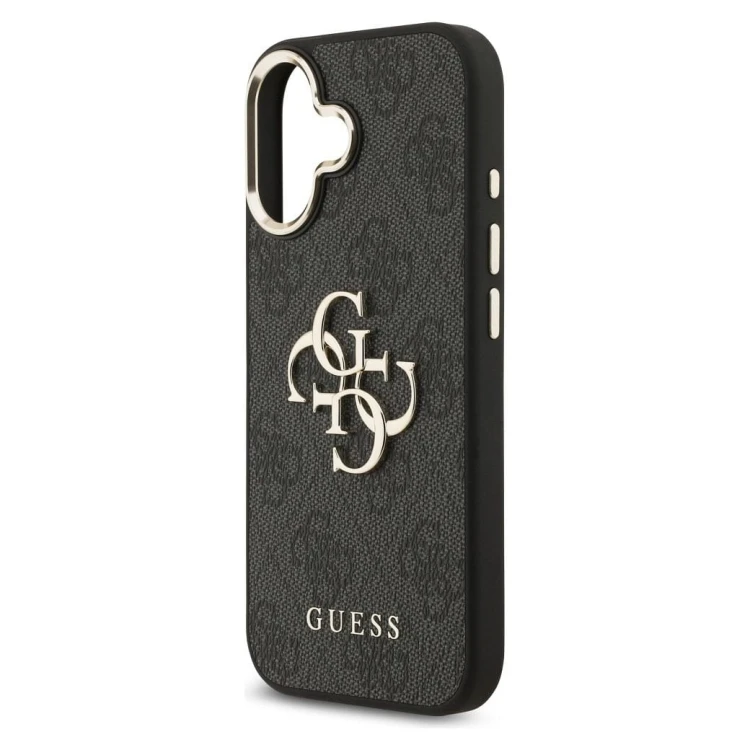 Etui Guess iPhone 17 Big 4G Classic Złoto-Czarne - Futerał MagSafe z Paskiem