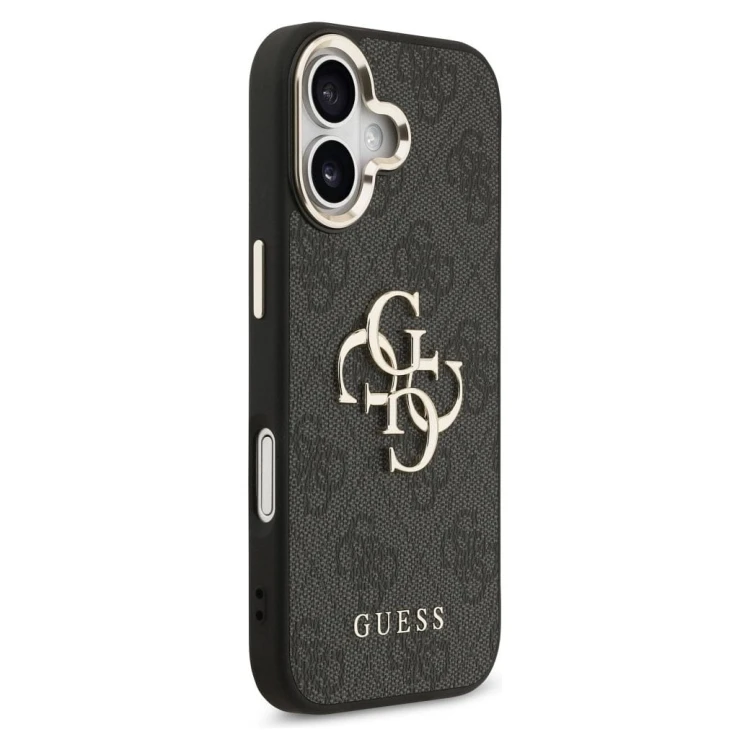 Etui Guess iPhone 17 Big 4G Classic Złoto-Czarne - Futerał MagSafe z Paskiem