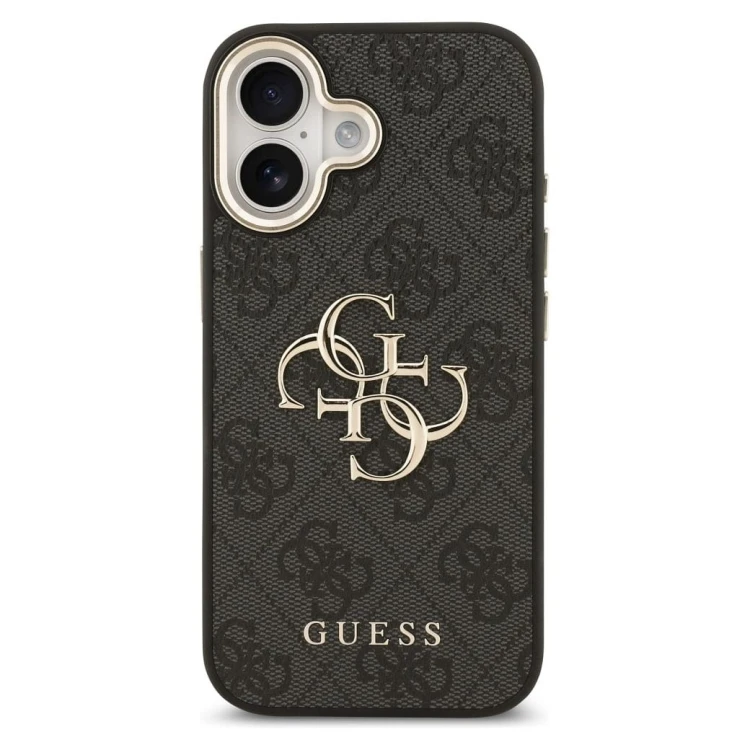 Etui Guess iPhone 17 Big 4G Classic Złoto-Czarne - Futerał MagSafe z Paskiem